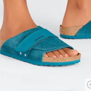 Birkenstock Kyoto 37 Deep Turquoise Suede like-new condition
